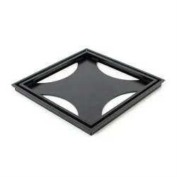 Golvbrunnssil Tile In Frame 200 Svart Matt, Pulverlackerad, Svart